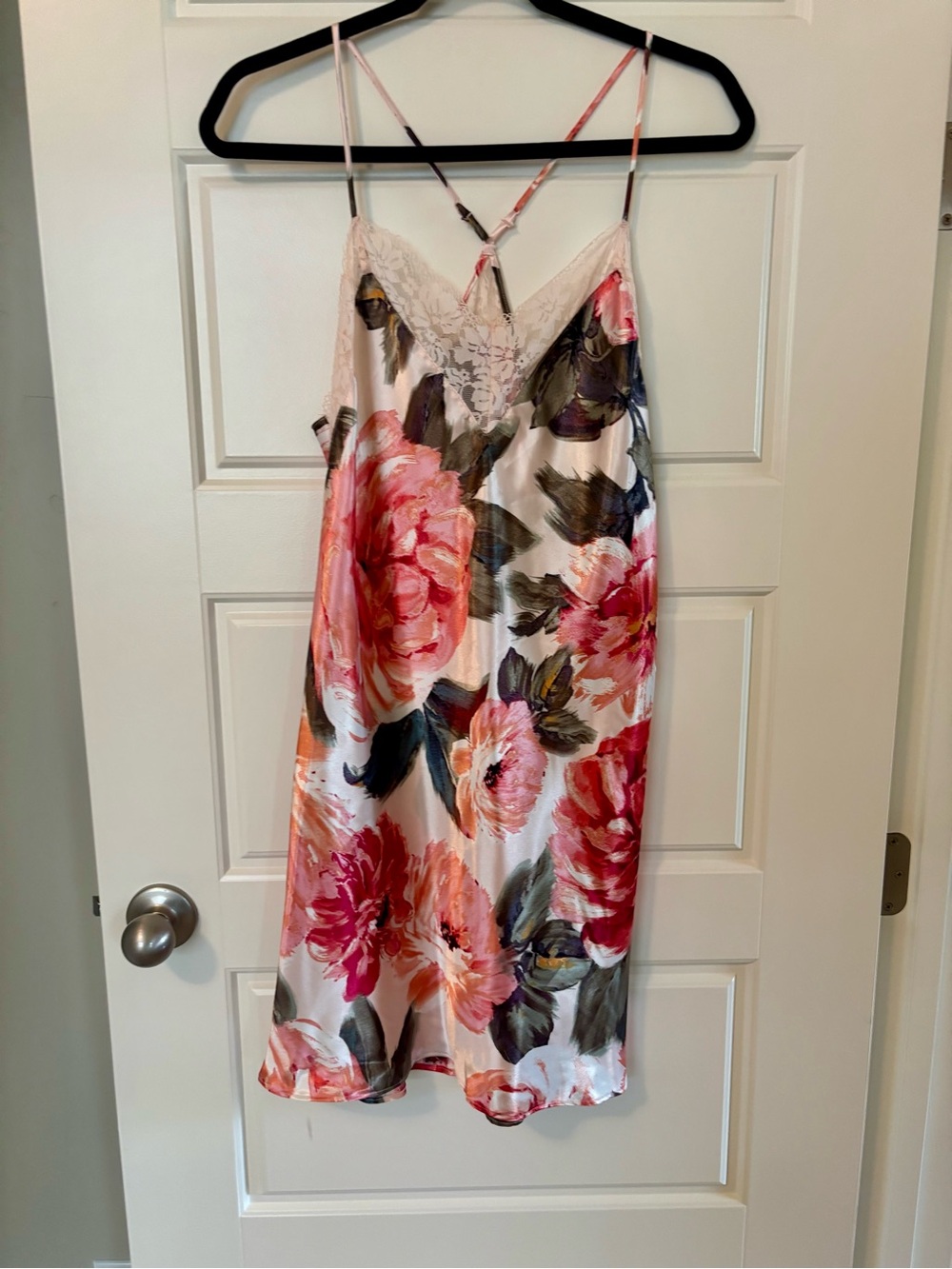 NWOT Floral Satin Slip Nightdress - Pink Floral